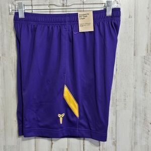 Nike Kobe Bryant Lakers Purple Dri Fit Basketball Shorts Youth Size Large